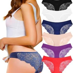 6 Pack Women's Invisible Seamless Bikini Underwear Half Back Coverage Panties